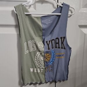Aeropostale Split Graphic Tank Top